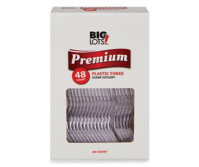 Premium Plastic Forks, 48-Count