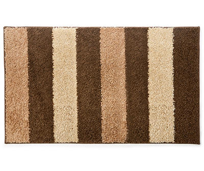 Living Colors Brown Shag Striped Accent Rugs
