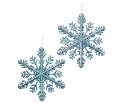 Blue Glitter Snowflakes, 2-Pack