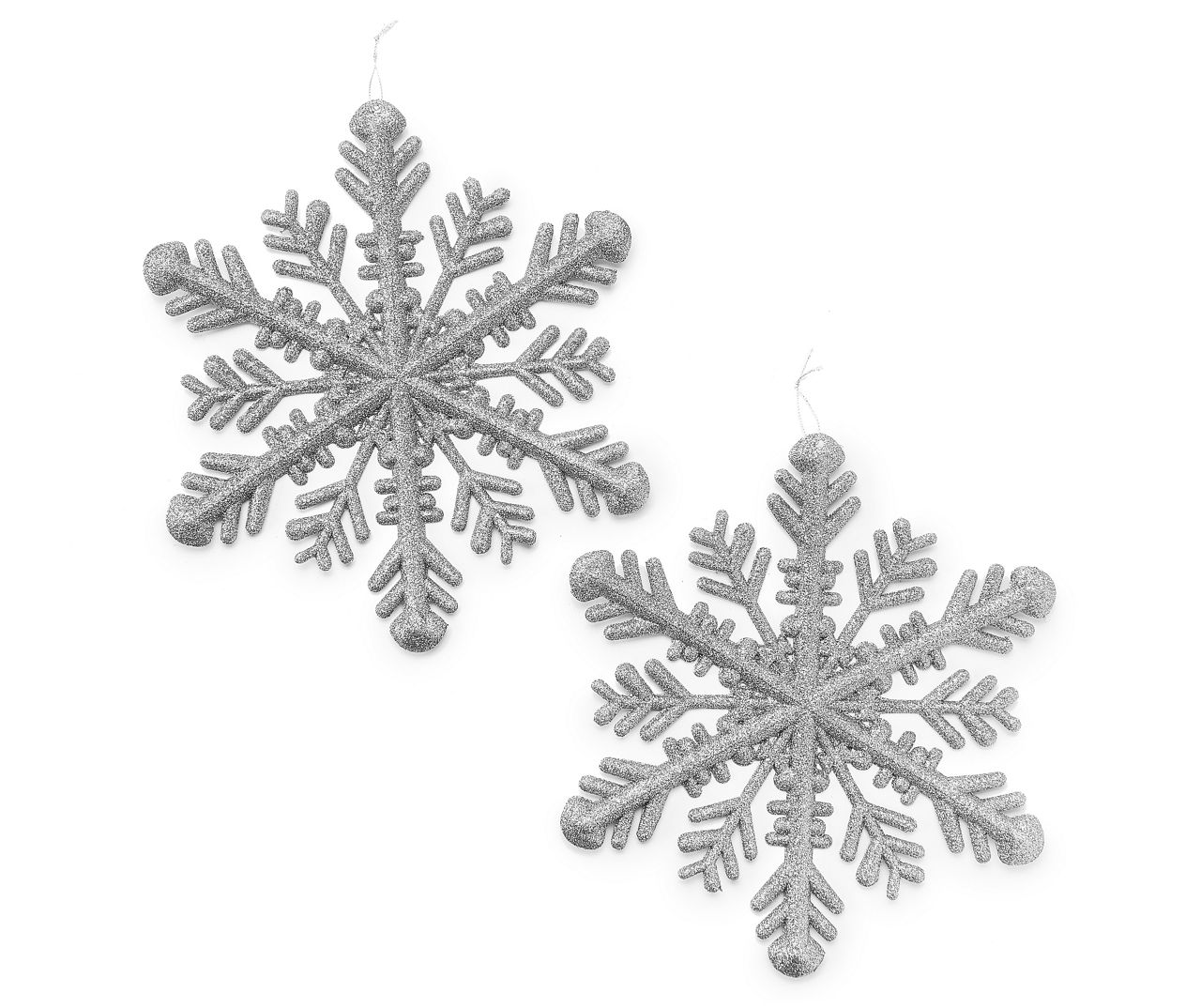 Large 20mm Metallic Silver Snowflake Sequins x 100