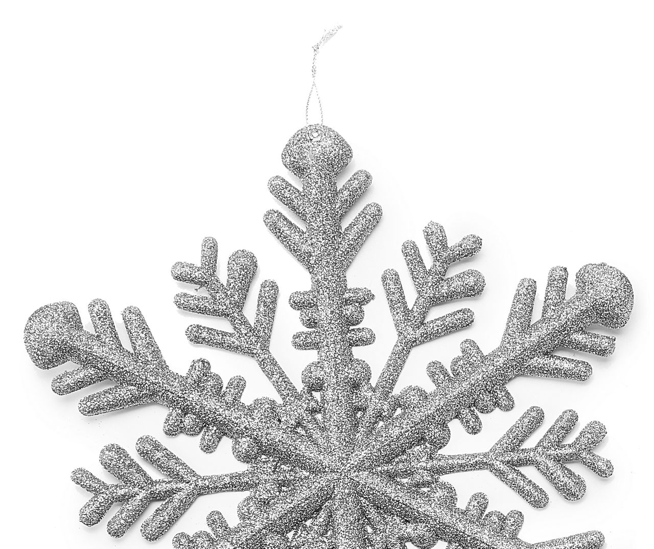 Winter Wonder Lane Silver Glitter Snowflakes, 2-Pack