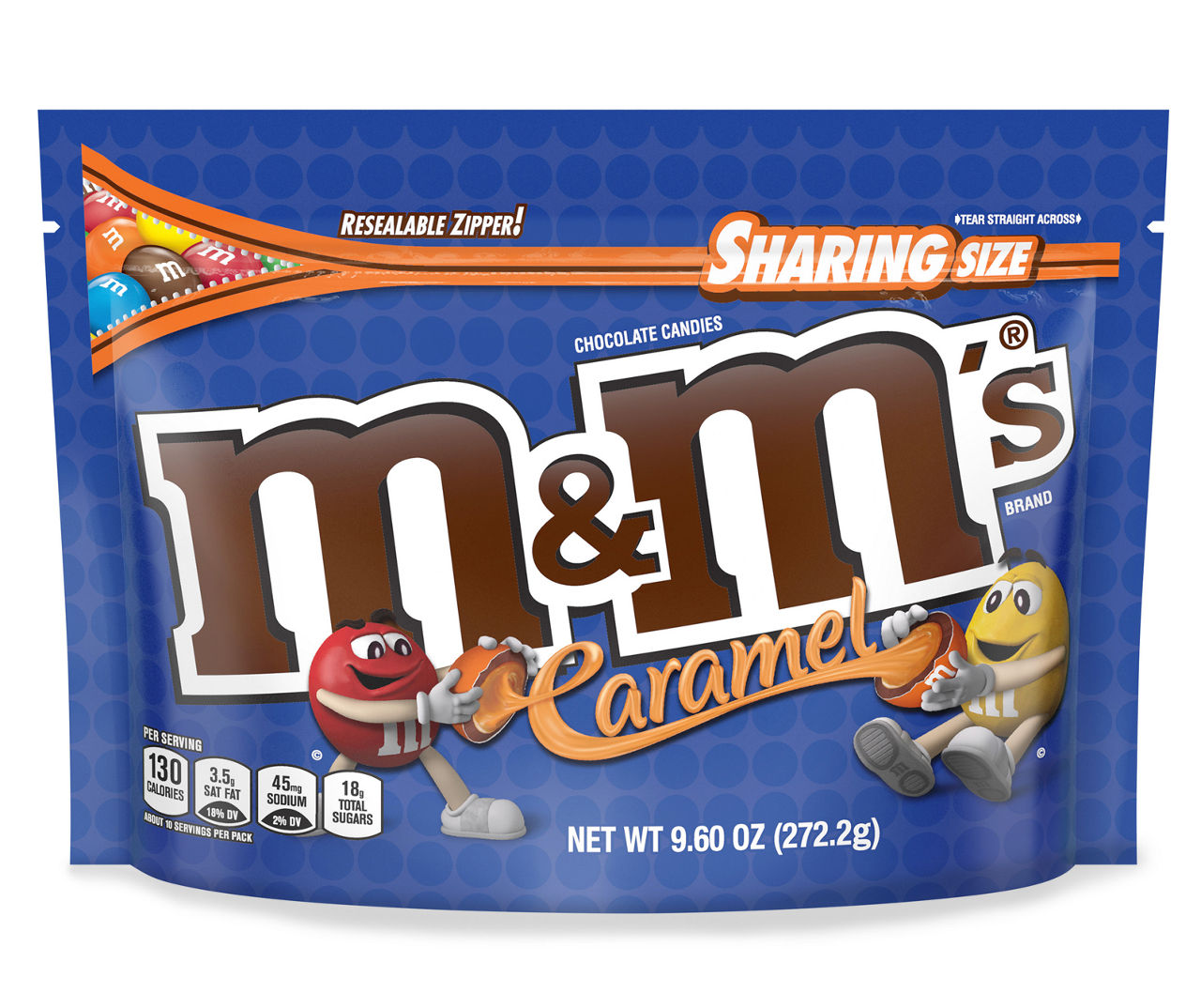 M&M'S Caramel Milk Chocolate Candy, Party Size, 34 oz Bag