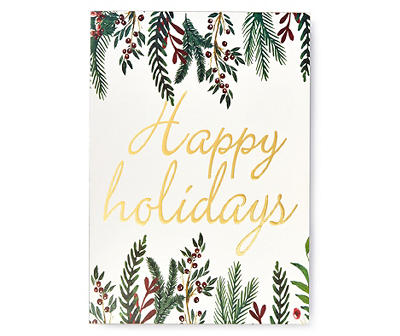 "Happy Holidays" Floral Box Plaque