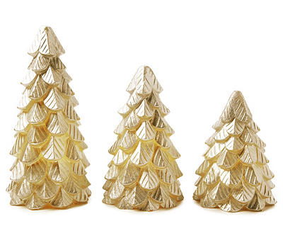 Champagne Gold Tree LED Candles, 3-Piece Set