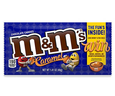 M&M'S Caramel Milk Chocolate Candy, Full Size, 1.41 oz Bag