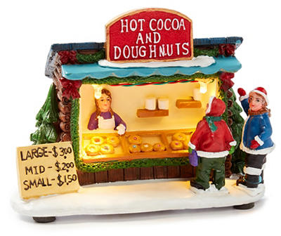 Christmas Village Hot Cocoa & Doughnut Shop Battery-Operated Light-Up Decor
