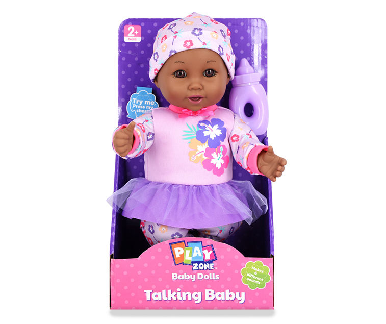 Play Zone Talking Baby Doll in Purple Dress | Big Lots