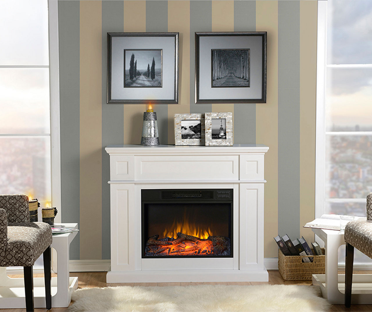 Big lots white on sale electric fireplace