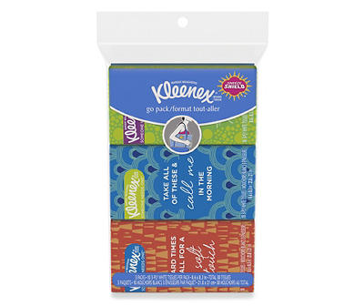 Kleenex On-the-Go Facial Tissues, Travel Size Tissues, 3 Packs, 10 Tissues per Box, 3-Ply (30 Total Tissues)