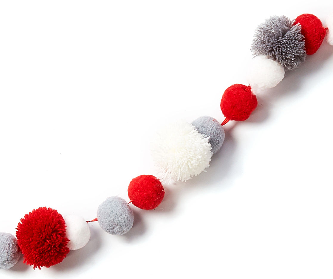 Red Pom Pom Garland