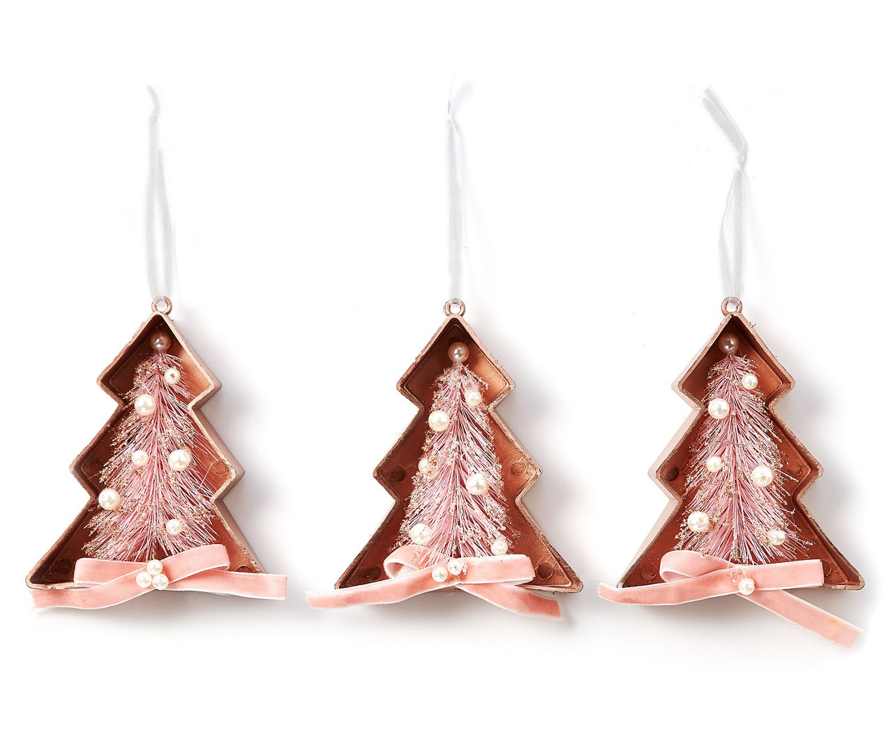 3pcs DIY Clear Acrylic Christmas Ornaments Set with Red Ribbon for