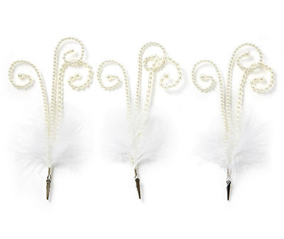 White Pearl Decorative Picks, 3-Pack