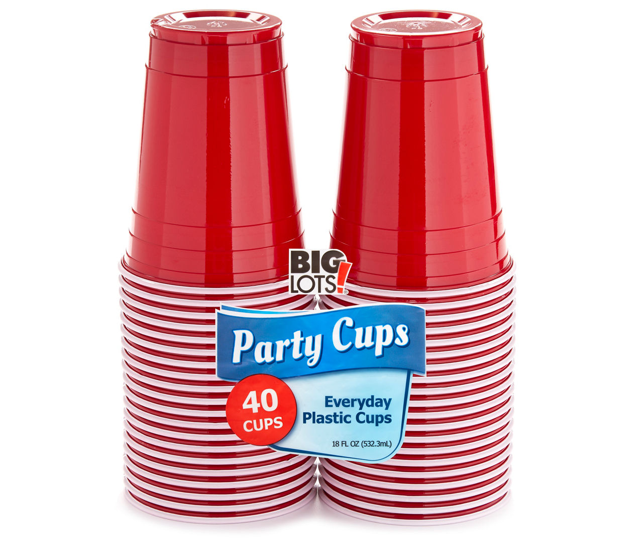 Great Value Everyday Disposable Plastic Cups, Red, 18 oz, 50 count