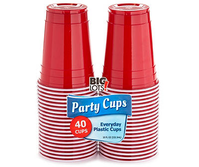 Red 18 Oz. Plastic Party Cups, 40-Count