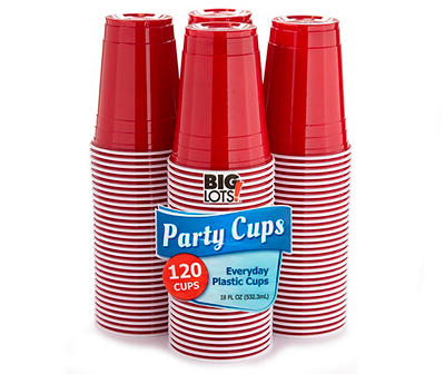 Red Plastic 18 Oz. Everyday Party Cups, 120-Count