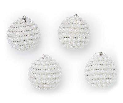 Bead & Pearl Ball 4-Piece Ornament Set