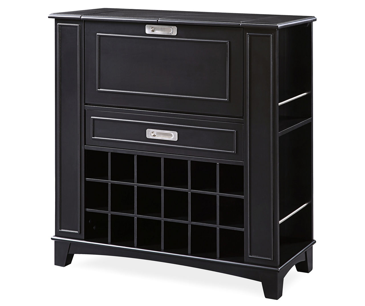 Black 18 Cubby Bar Wine Cabinet