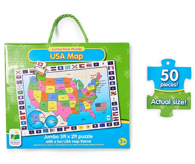 U.S.A. Map Jumbo Floor Puzzle, 50-Piece Set