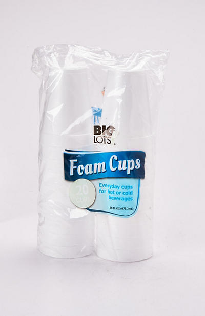 White Foam 16 Oz. Cups, 20-Count