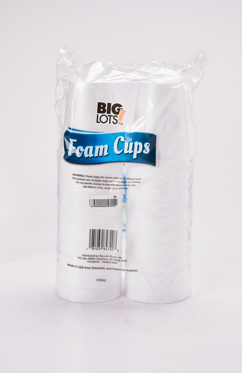Great Value Disposable Foam Cups, 16 oz, 60 Count 