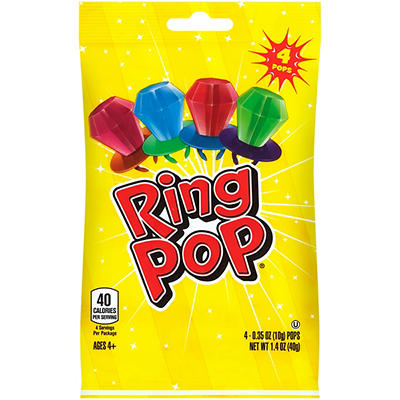 Ring Pop� Strawberry, Watermelon, Blue Raspberry & Cherry Candy Variety Pack 4 ct Bag