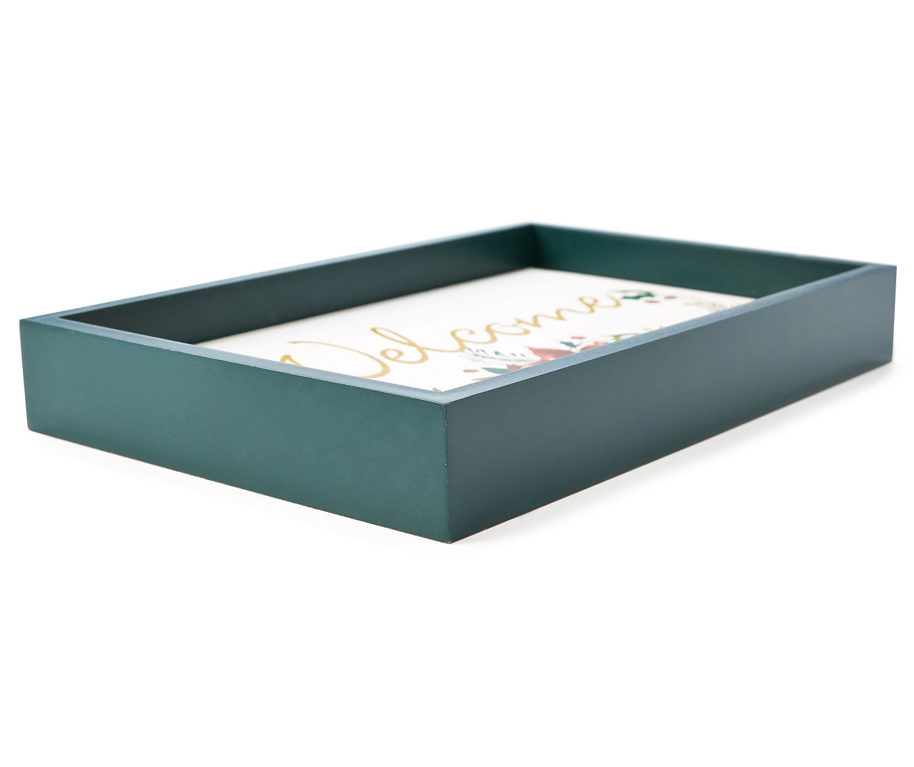 "Welcome" Poinsettia Box Plaque