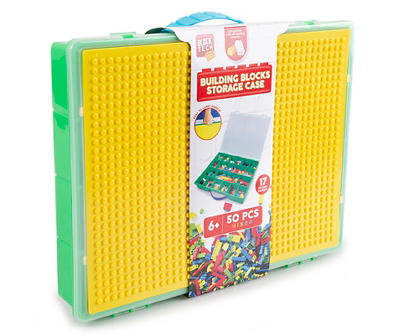 Green & Yellow Building Blocks Storage Case with 50 Block Pieces