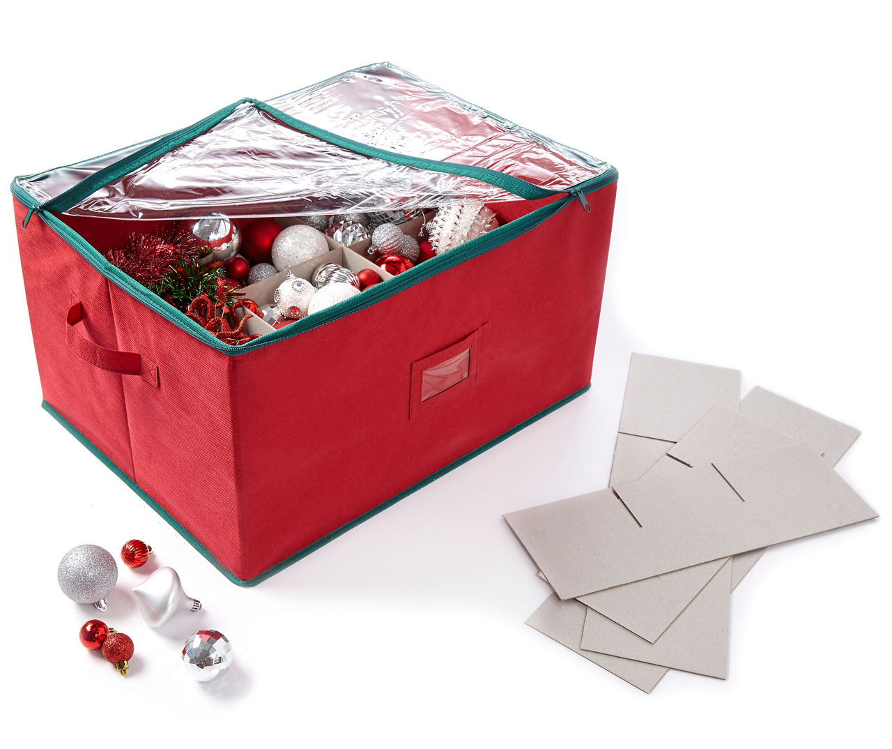  Christmas Ornament Storage Container with 2 Removable