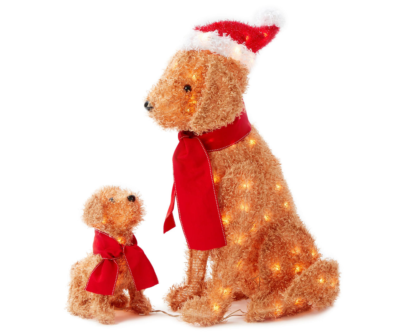 Winter Wonder Lane Light-Up Fluffy Dogs, 2-Piece Set | Big Lots