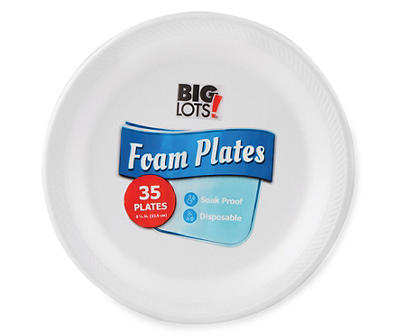 8.875" Foam Plates, 35 Count
