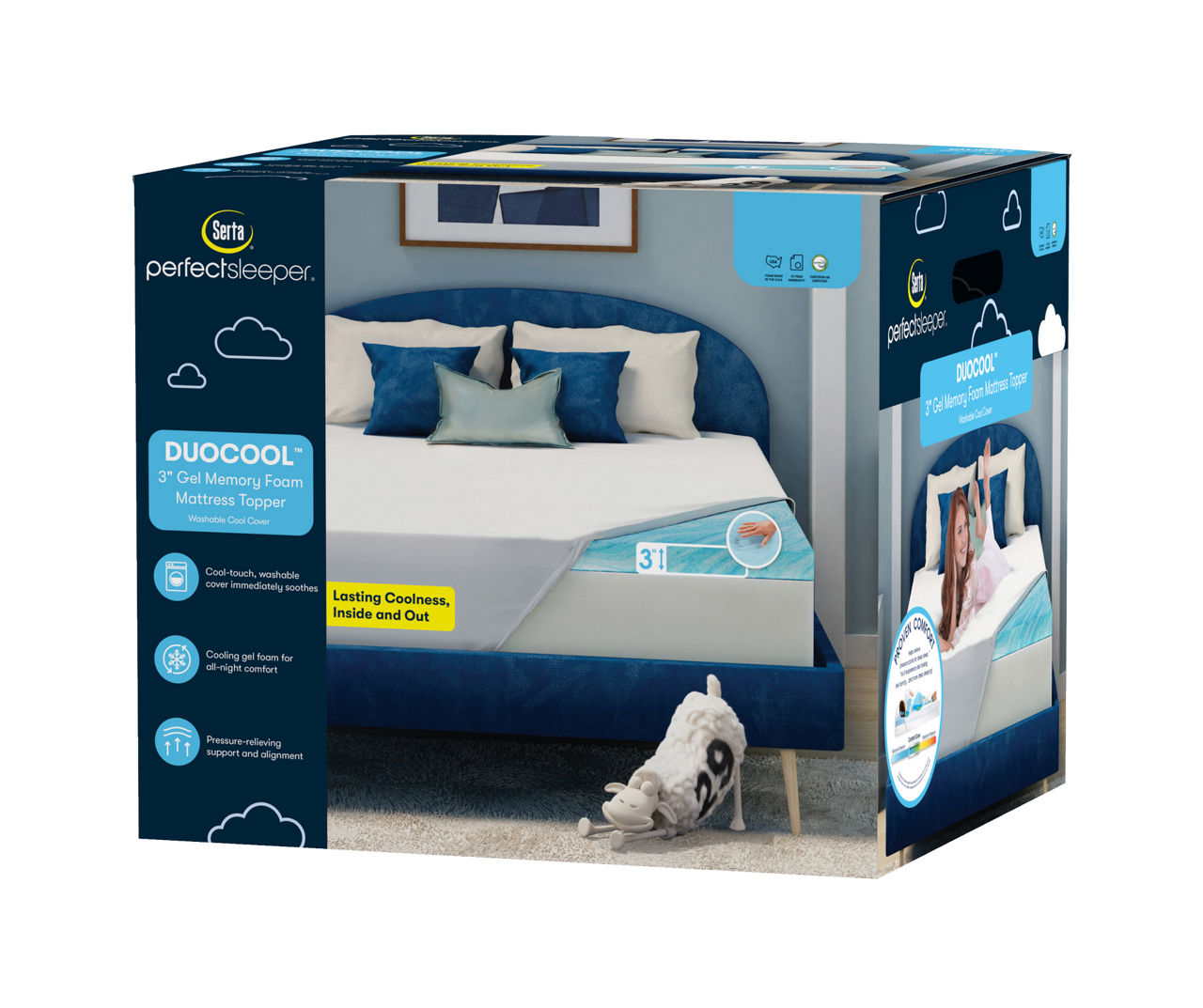 Serta Perfect Sleeper Serta Perfect Sleeper Duocool 3 Cooling Gel Memory  Foam Mattress Toppers