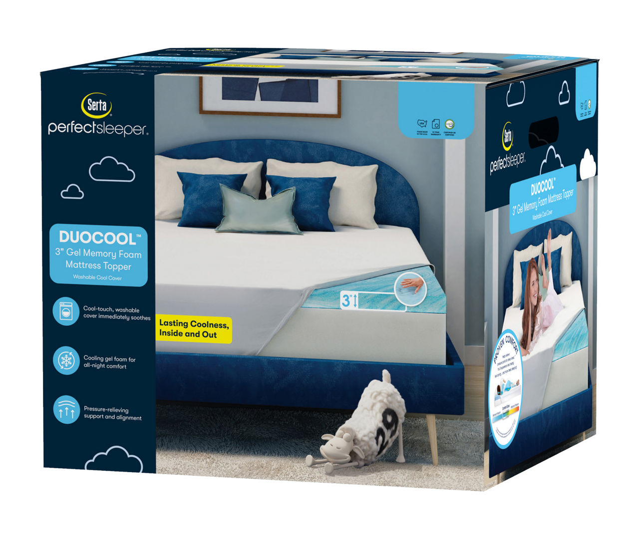 Serta Perfect Sleeper Serta Perfect Sleeper Duocool 3 Cooling Gel Memory  Foam Mattress Toppers