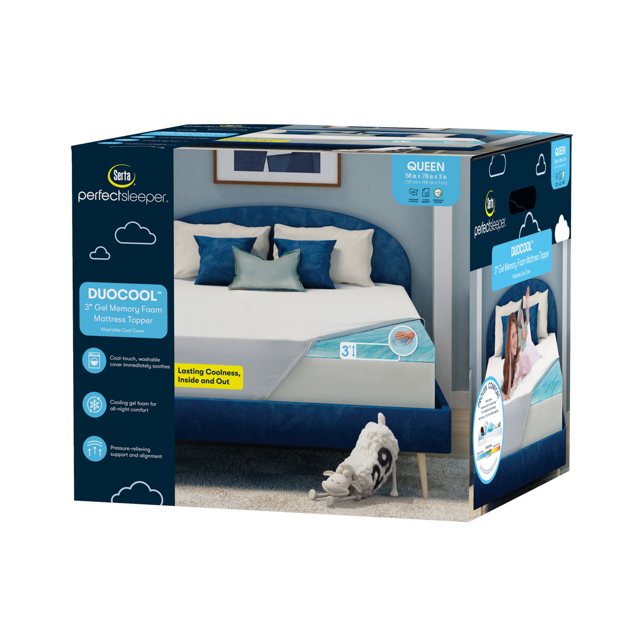 Serta Perfect Sleeper Serta Perfect Sleeper Duocool 3 Cooling Gel Memory  Foam Mattress Toppers