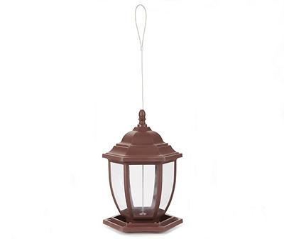 Brown Lantern Plastic Round Bird Feeder