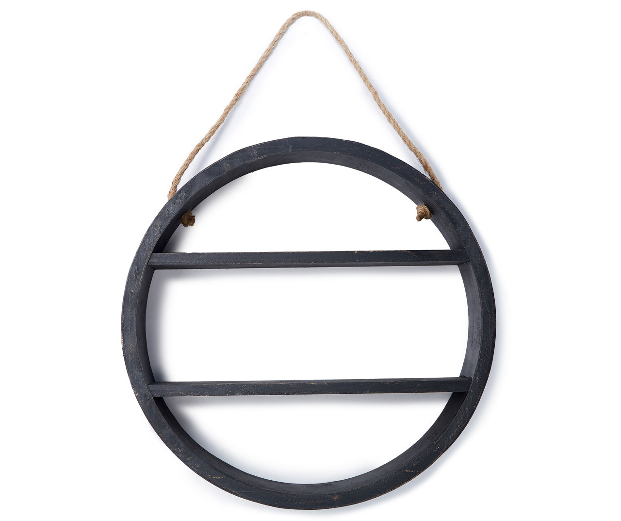 Black Rustic Hanging Circle Shelf | Big Lots