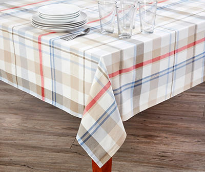 Farmhouse Plaid Fabric Tablecloths