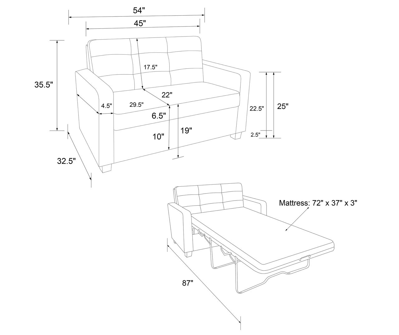 Ameriwood devon sleeper 2025 chair and a half