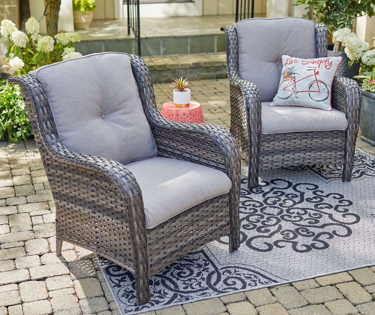 Real Living Oakmont Gray 6-Piece Replacement Patio Sofa Cushion Set