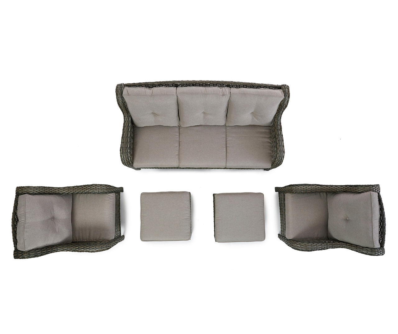 Real Living Oakmont Gray 6-Piece Replacement Patio Sofa Cushion Set