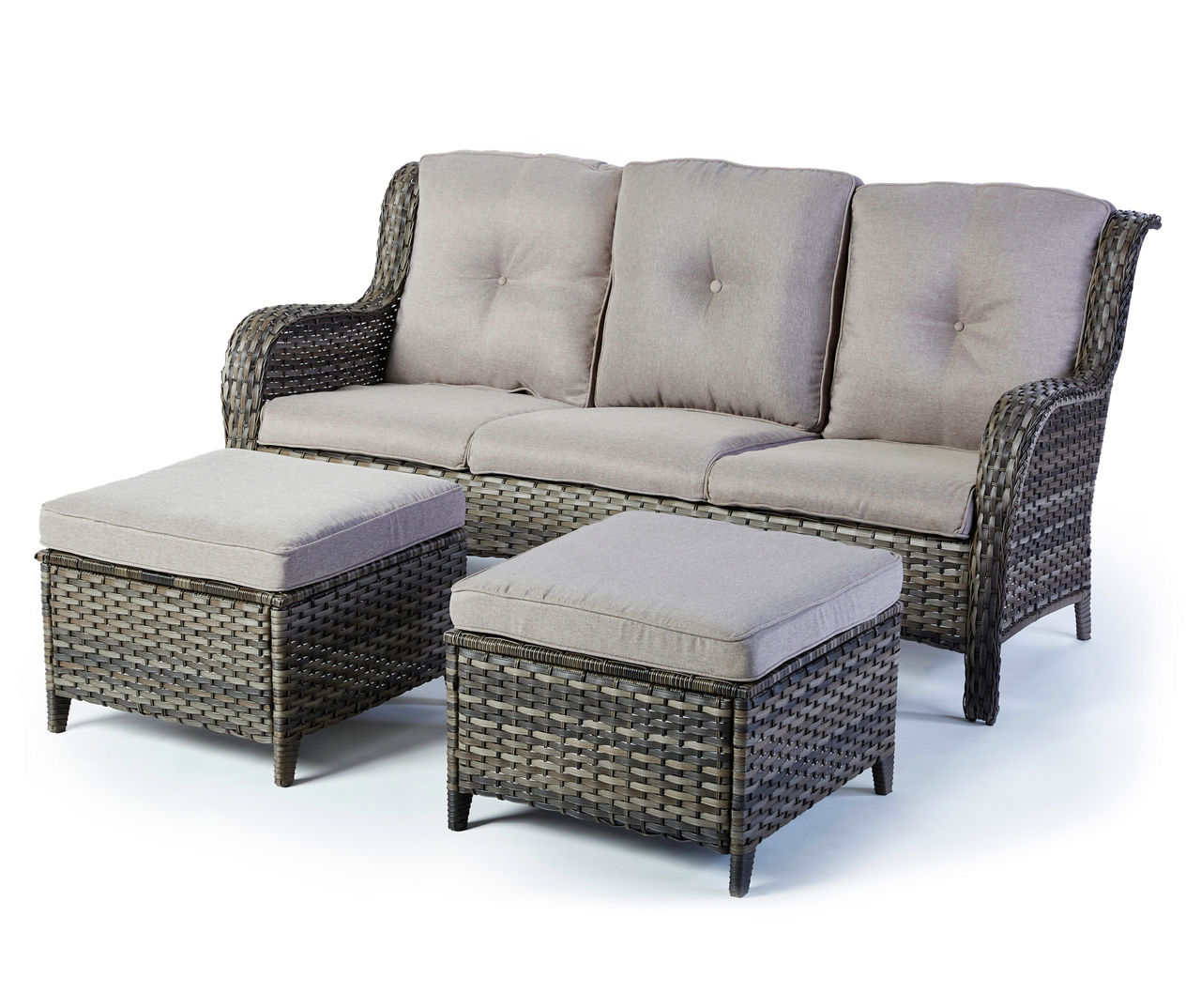 Real Living Oakmont Gray 6-Piece Replacement Patio Sofa Cushion Set