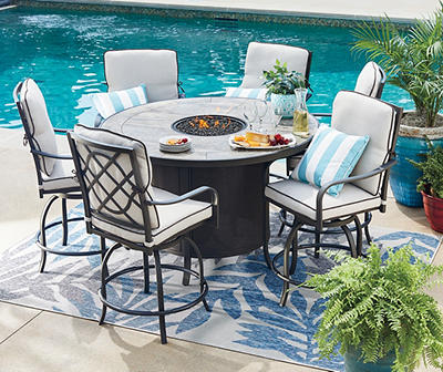 Wilson Fisher Grandview Round High Dining Fire Pit Table 54 Big Lots - Round Patio Table And Chairs Big Lots