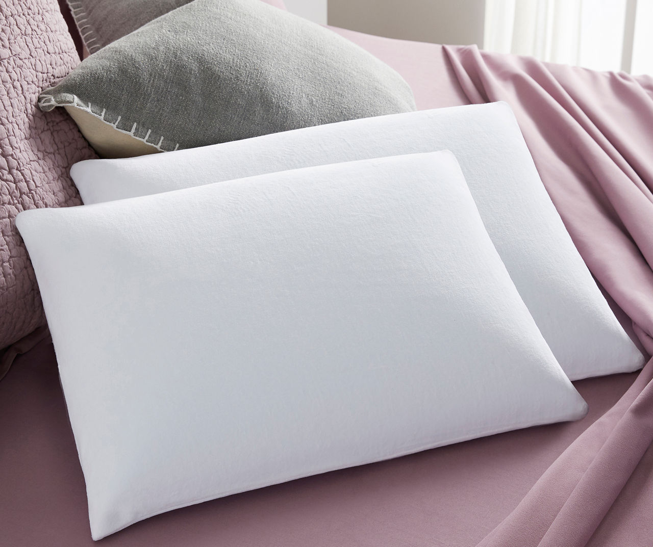 SertaPedic Won't Go Flat Pillow, Standard/Queen, White