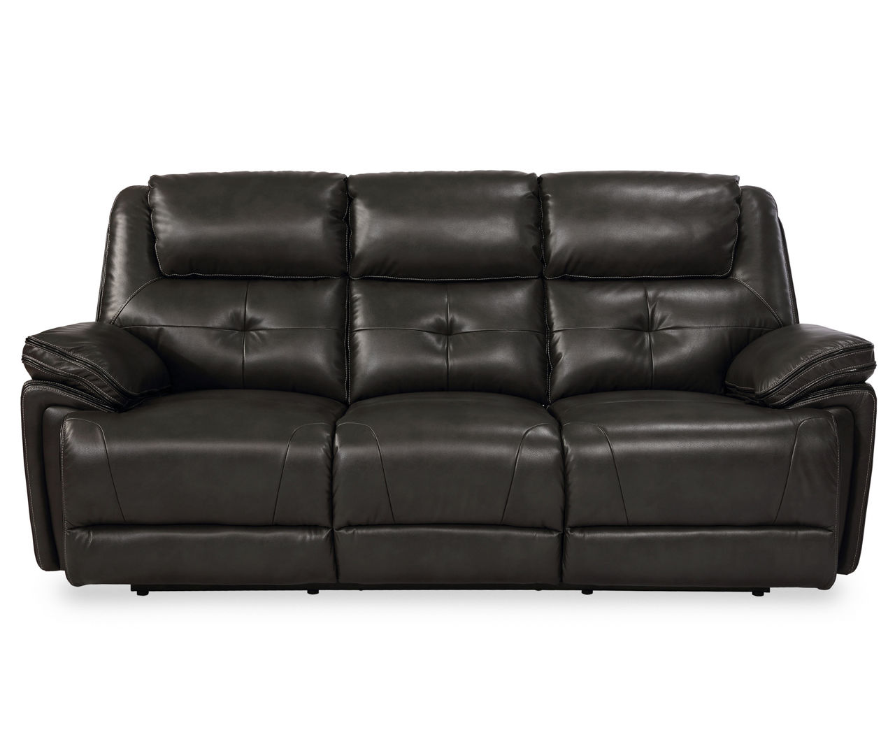 Dark Gray Faux Leather Reclining Sofa
