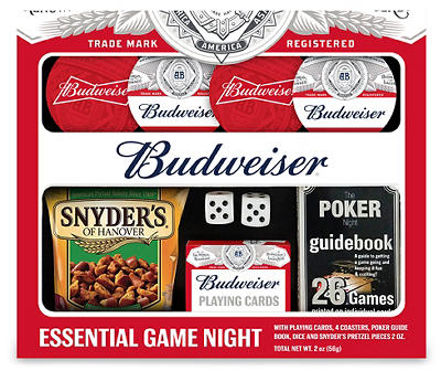 Budweiser Pint Glass & Game Night 6-Piece Gift Set