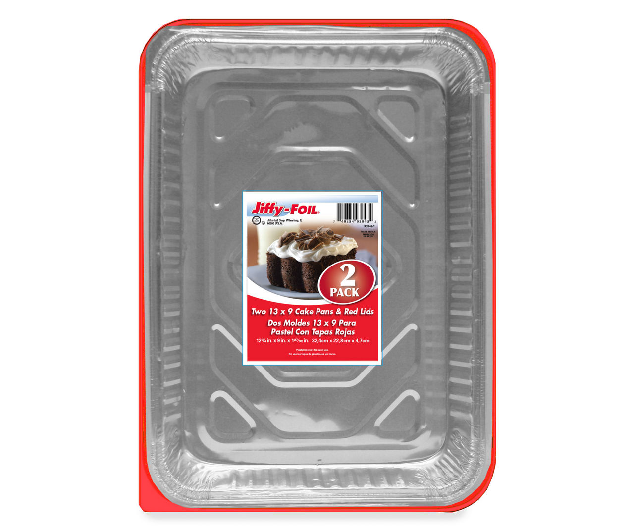 Jiffy-Foil Aluminum Oblong Cake Pan 2 Pack 
