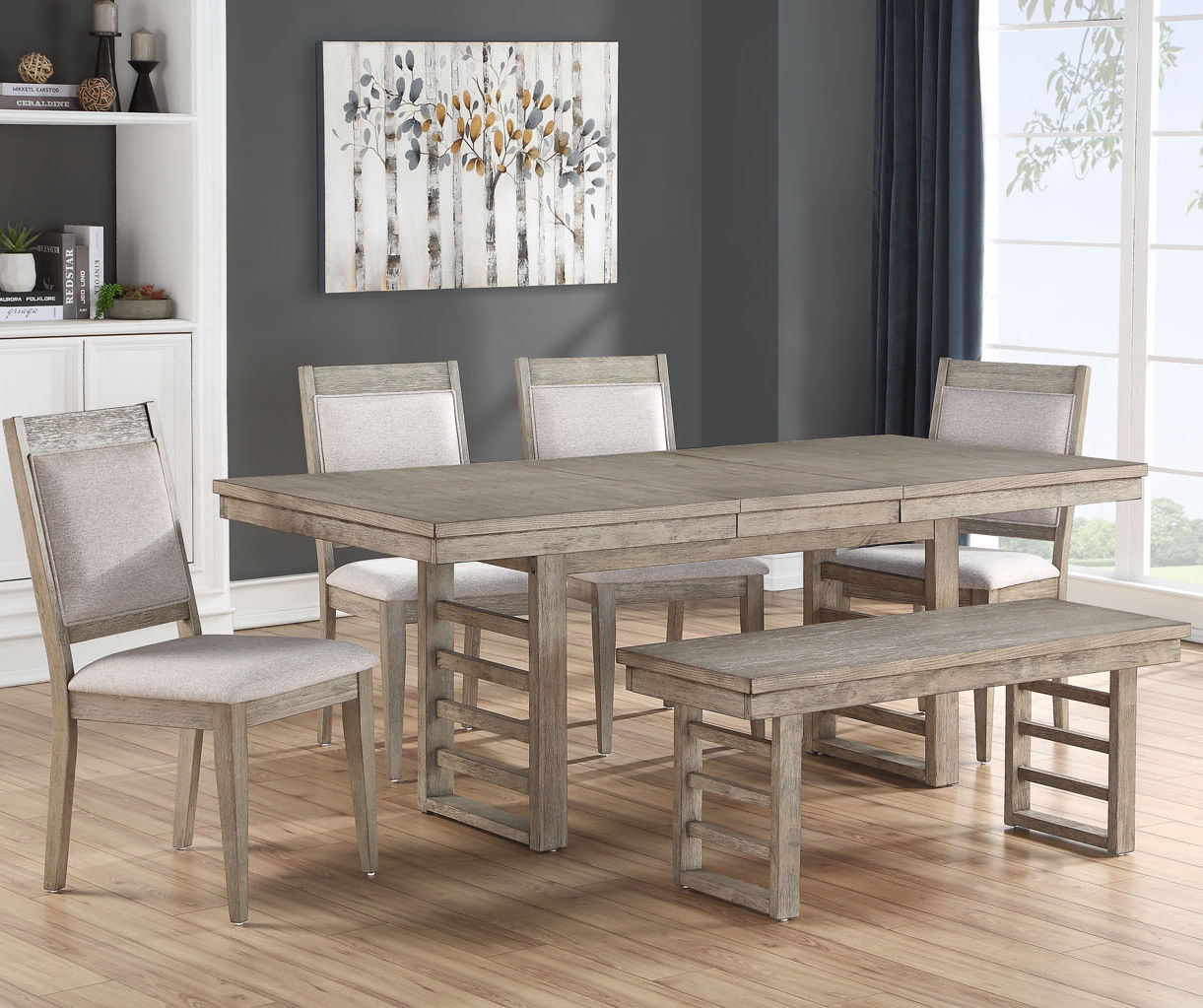 Ellington Trestle Gray 6 Piece Dining Set Big Lots