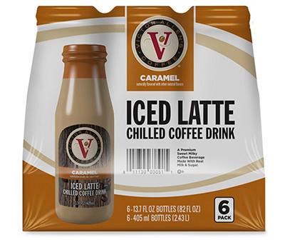 Caramel Flavor Iced Latte Chilled Coffee Drink, 6-Pack