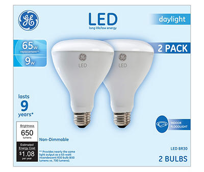 Daylight 65-Watt Equivalent BR30 LED Indoor Floodlights, 2-Pack