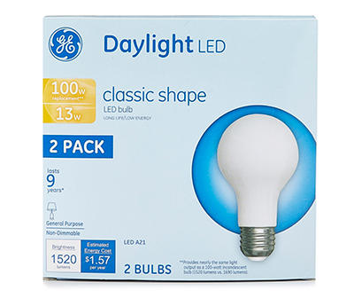 100-Watt Equivalent Daylight A21 LED Light Bulb, 2-Pack