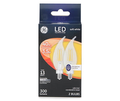 40-Watt Soft White CAC Dimmable LED Light Bulbs, 2 Pack
